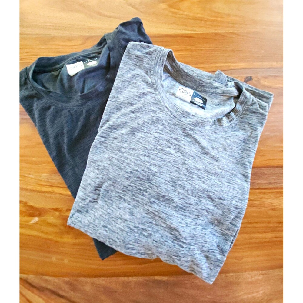 LEG3ND Breathe Mens Lot 2 Long Sleeve Light Dark Gray Large Performance Shirts